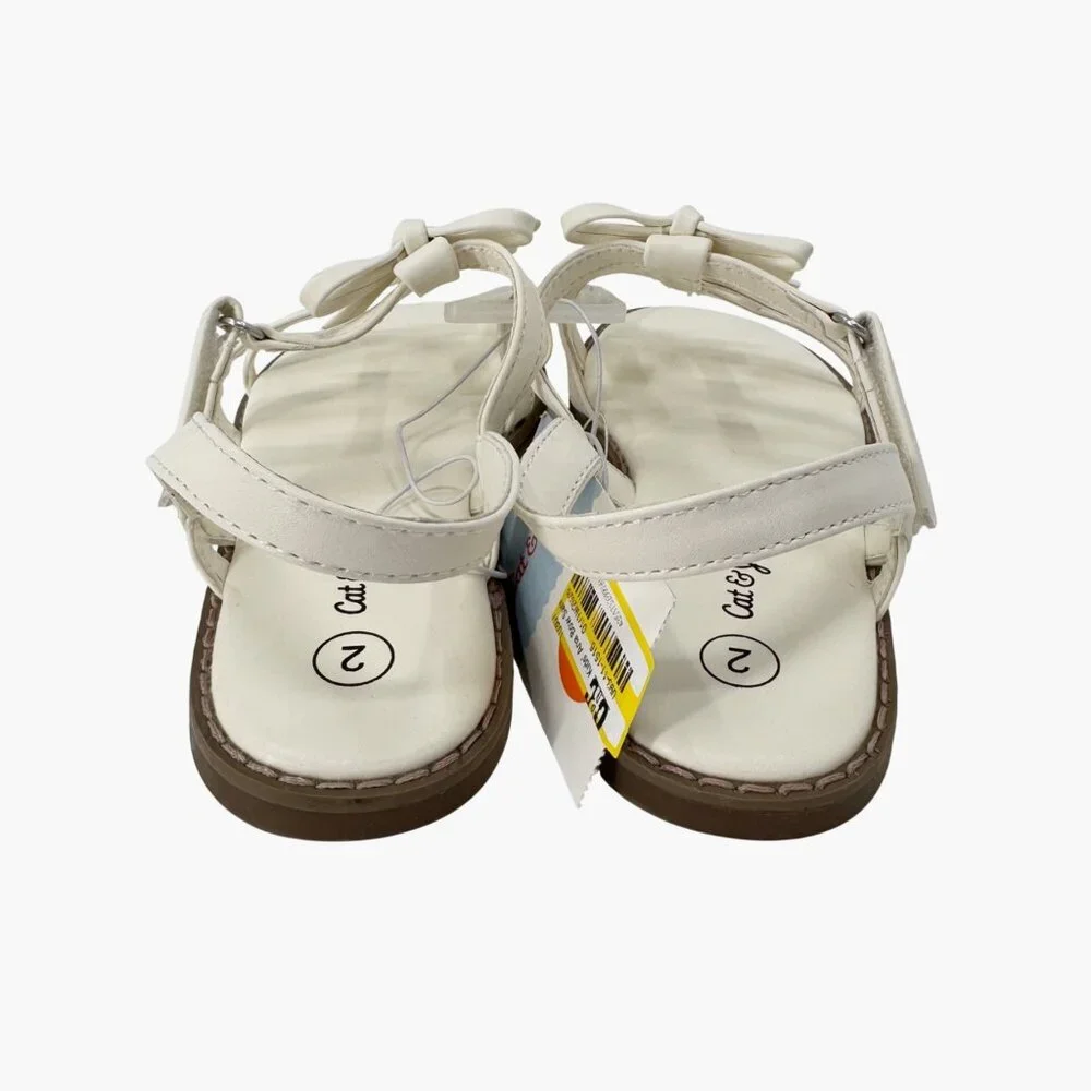 NEW Cat & Jack Kids' Aria Bow Sandals -  Ivory - Size 2